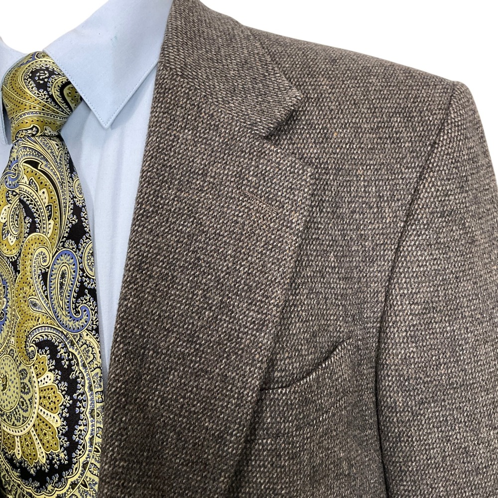 CRICKETEER Blazer 44L Mens Brown Wool Camel Jacket Sport Coat